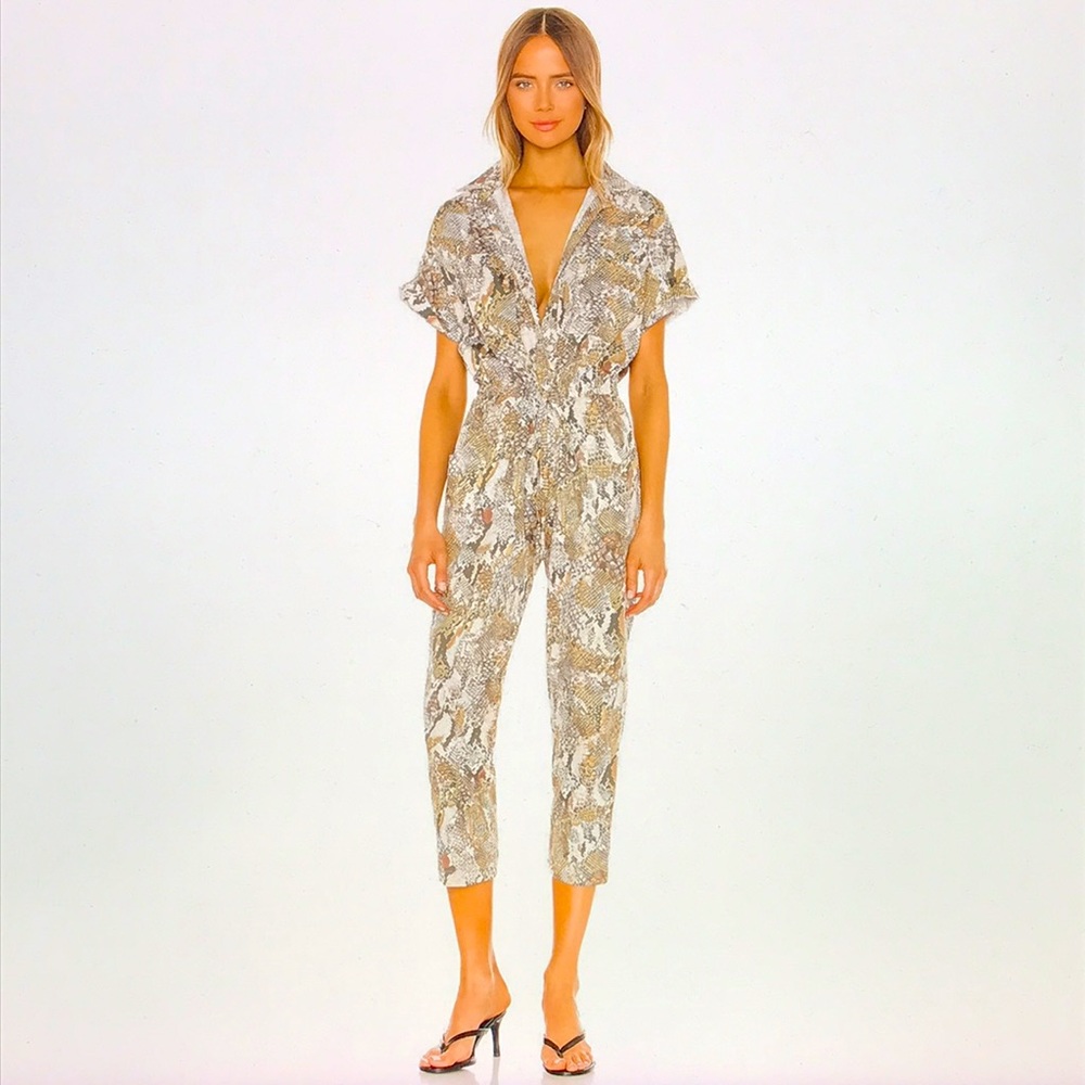 Enza Costa snake print cotton jumpsuit 0 - Picture 3 of 16